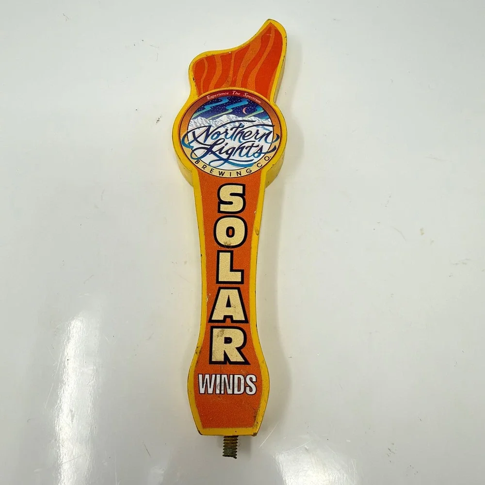 Northern Lights Brewing Solar Winds Tap Handle Yellow Orange Blue Vintage